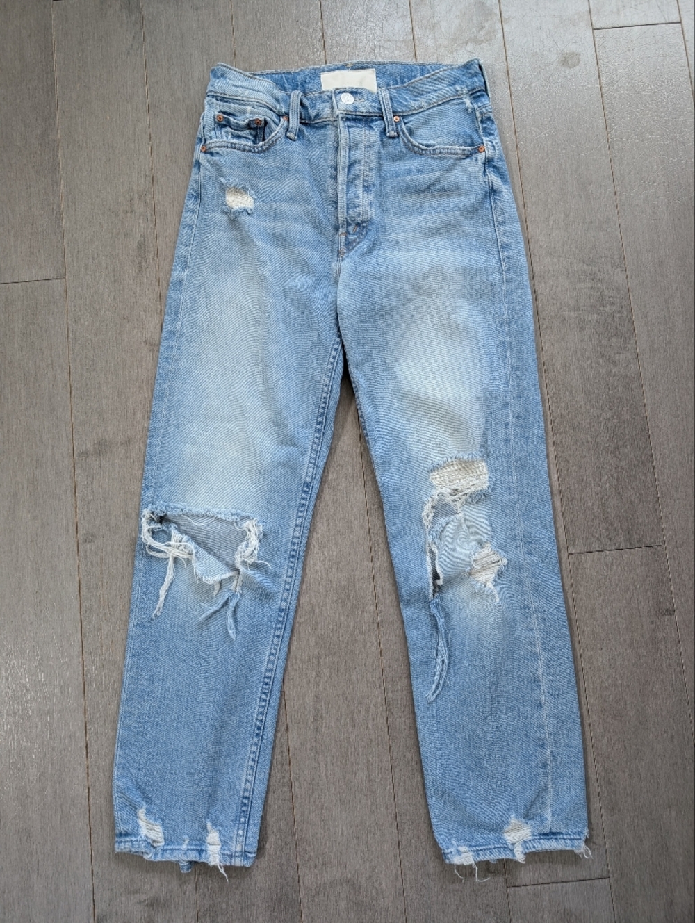Mother Superior The Tomcat The Confession Distressed Straight Jeans Size 26